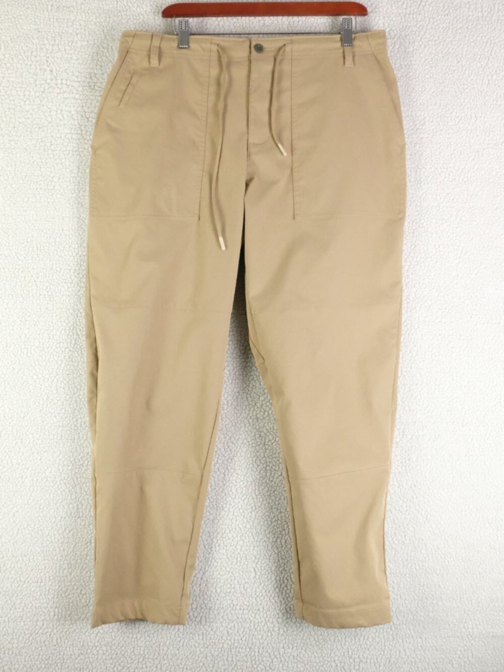 Adidas Adicross Golf Pants Mens Large Beige Brown Drawstring Twill Stretch